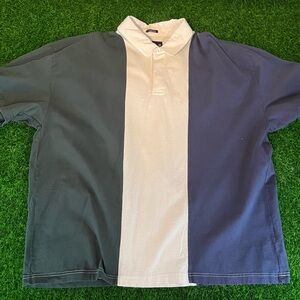 VTG Style Abercrombie Fitch Oversized Colorblock Polo Mens 2XL Green White Blue
